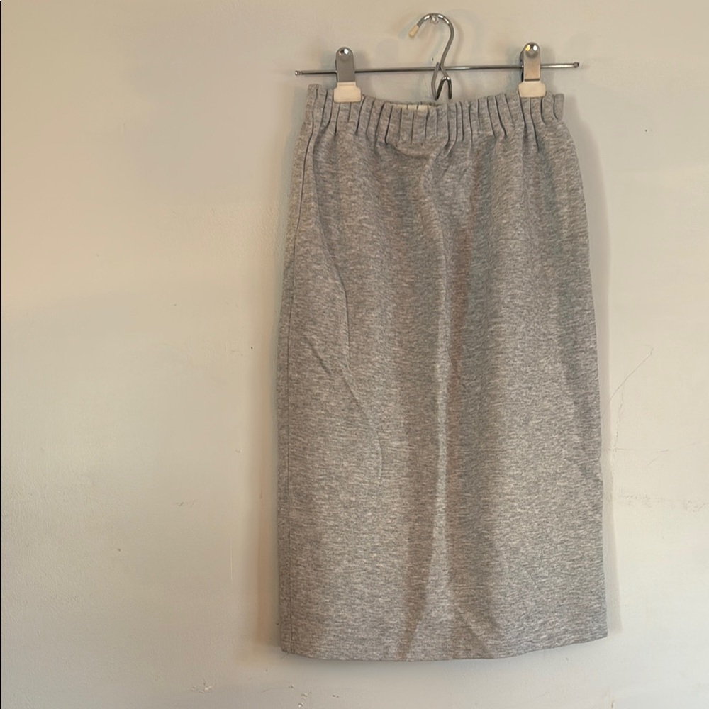 Halogen Gray Midi Pencil Skirt with Ribbed Style for Casual Work